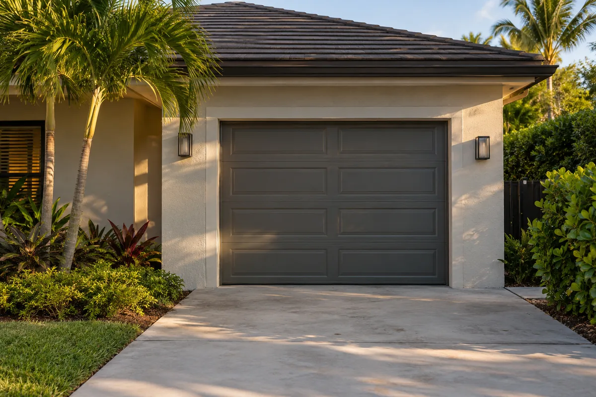 Representative private residential overhead garage door in South Florida
